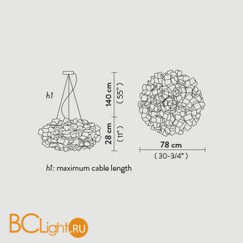 Подвесной светильник Slamp Clizia SUSPENSION LARGE Pixel CLI78SOS0003PX000 - Схема