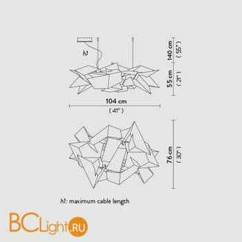 Подвесной светильник Slamp Cordoba SUSPENSION CRD95SOS0000W_000 - Схема
