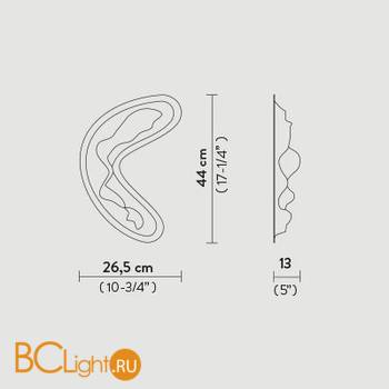 Настенный светильник Slamp Crocco WALL M GREY CRO14APP0002E_000 - Схема