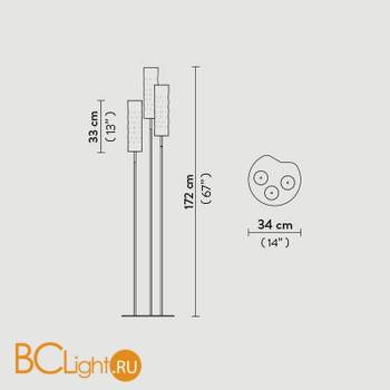 Торшер Slamp Dimple FLOOR TRIO ROSE DIM91PFO0008P_000 - Схема