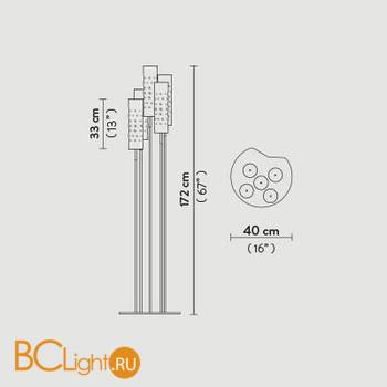Торшер Slamp Dimple FLOOR PENTA ORANGE DIM91PFO0009A_000 - Схема