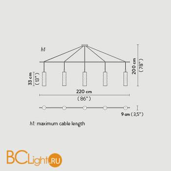Подвесной светильник Slamp Dimple SUSPENSION PENTA EMERALD DIM91SOS0009V_000 - Схема