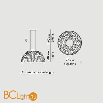 Подвесной светильник Slamp Dome SUSPENSION L BLUE DOM94SOS0003B_000 - Схема