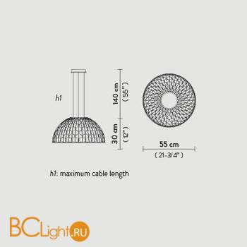 Подвесной светильник Slamp Dome SUSPENSION M GREEN DOM94SOS0001V_000 - Схема