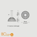 Подвесной светильник Slamp Dome SUSPENSION M BLUE DOM94SOS0001B_000 - Схема