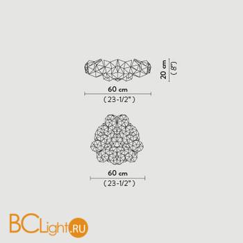 Потолочный светильник Slamp Drusa CEILING VELVET DRU78PLF0000LCY000 - Схема
