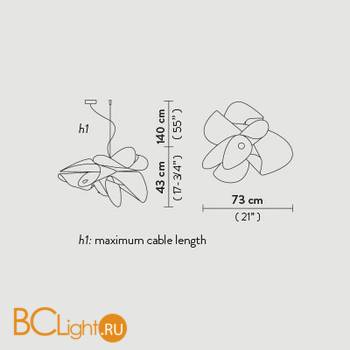 Подвесной светильник Slamp Etoile SUSPENSION S ETO78SOS0001LE000 - Схема