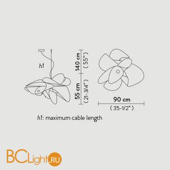 Подвесной светильник Slamp Etoile SUSPENSION L ETO78SOS0003LE000 - Схема