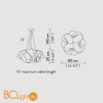 Подвесной светильник Slamp Fabula SUSPENSION L FAB90SOS0003LE000 - Схема