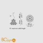 Подвесной светильник Slamp Faretto SUSPENSION WHITE FAR14SOS0001W_000 - Схема