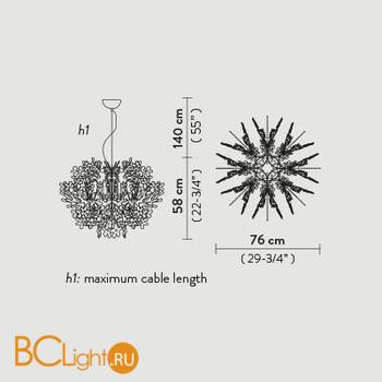 Подвесной светильник Slamp Fiorella SUSPENSION WHITE FIO14SOS0000W - Схема