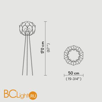 Напольный светильник Slamp Flora FLOOR SILVER FLO85PST0000S_000 - Схема