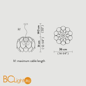 Подвесной светильник Slamp Flora SUSPENSION S WHITE FLO85SOS0001W_000 - Схема