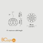 Подвесной светильник Slamp Flora SUSPENSION S PEWTER FLO85SOS0001PE000 - Схема