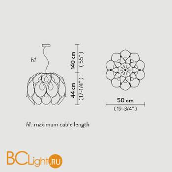 Подвесной светильник Slamp Flora SUSPENSION M GOLD FLO85SOS0002O_000 - Схема