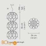 Подвесной светильник Slamp Flora SUSPENSION TRIPLE BLU FLO85SOS0003B_000 - Схема