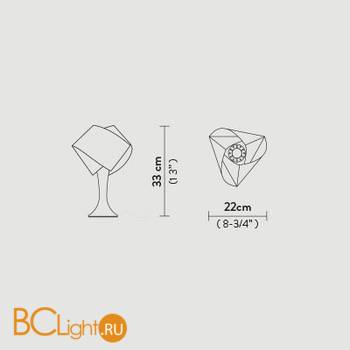 Настольная лампа Slamp Gemmy Prisma TABLE S AMETHYST GEM04TAV0001LCP - Схема