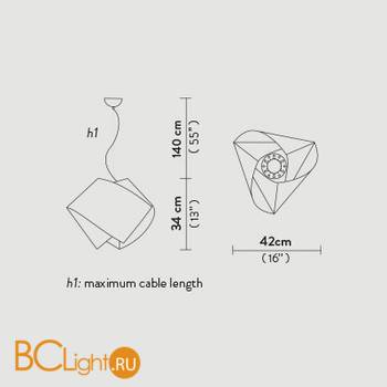 Подвесной светильник Slamp Gemmy Prisma SUSPENSION AMBER GEM04SOS0000LCO - Схема