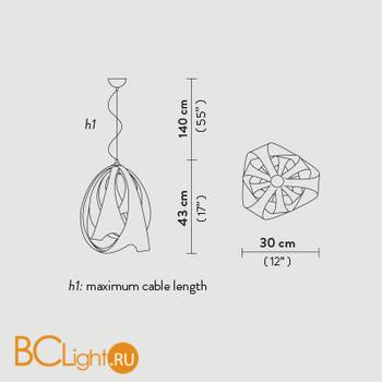 Подвесной светильник Slamp Goccia SUSPENSION JET GOC76SOS0000N - Схема