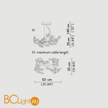 Подвесной светильник Slamp Hanami SUSPENSION HAN78SOS0000LE000 - Схема