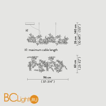 Подвесной светильник Slamp Hanami SUSPENSION L HAN78SOS0003LE000 - Схема