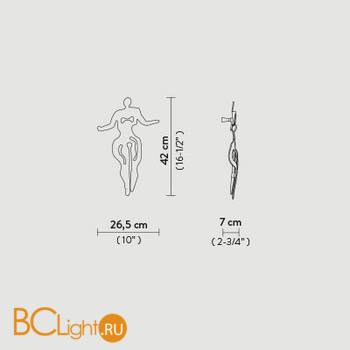 Настенный светильник Slamp Illuminati DONNA ILL14APPD001O_000 - Схема