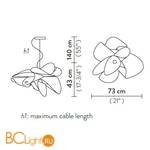 Подвесной светильник Slamp La belle etoile S WHITE ETO78SOS0001W_000 - Схема