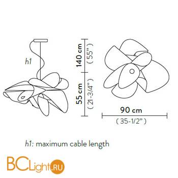 Подвесной светильник Slamp La belle etoile L WHITE ETO78SOS0003W_000 - Схема
