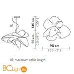 Подвесной светильник Slamp La belle etoile L WHITE ETO78SOS0003W_000 - Схема