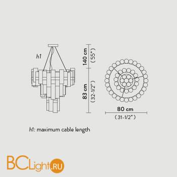 Подвесной светильник Slamp La lollo SUSPENSION XL GRADIENT LAL87SOS0004GR000 - Схема