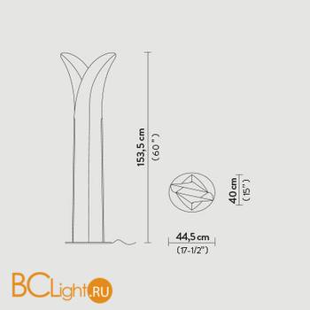Напольный светильник Slamp Las palmas FLOOR XL PAL13PFO0004__PAL - Схема