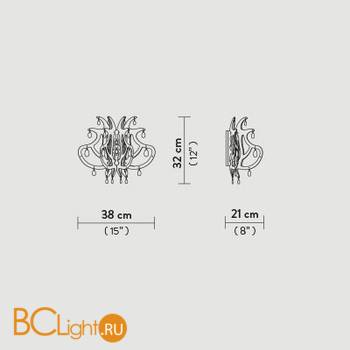 Настенный светильник Slamp Lillibet WALL WHITE LIL14APP0001WT000 - Схема