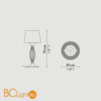 Настольная лампа Slamp Liza TABLE PEWTER LIZ86TAV0000PE000 - Схема