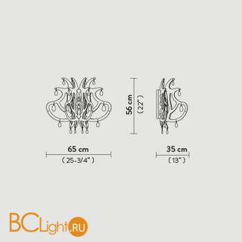 Настенный светильник Slamp Medusa WALL BLU/GEL MED14APP0000CT - Схема