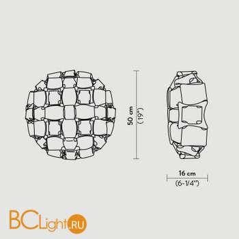 Потолочный светильник Slamp Mida CEILING-WALL MEDIUM AMBER MID78PLF0000YW000 - Схема