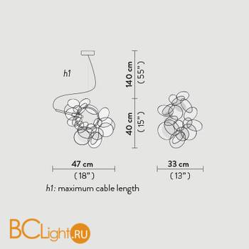 Подвесной светильник Slamp Mille bolle SUSPENSION BOL78SOS0000U - Схема
