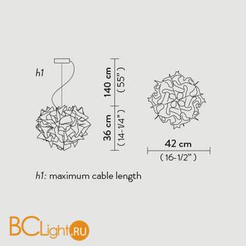 Подвесной светильник Slamp Veli SUSPENSION CHARCOAL VEL78SOS0001N_000 - Схема
