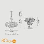 Подвесной светильник Slamp Veli SUSPENSION MINI TRIO COUTURE VEL78SOS1300BW000 - Схема