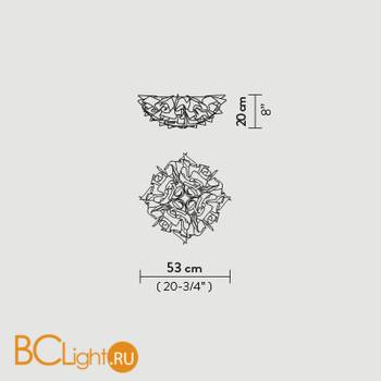 Потолочный светильник Slamp Veli CEILING MEDIUM RUSSET VEL78PLF0002Q_000 - Схема