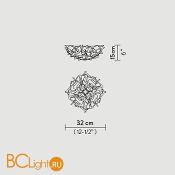 Потолочный светильник Slamp Veli CEILING MINI GOLD VEL78PLF0001O_000 - Схема