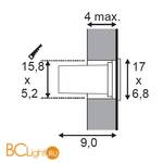 Уличный настенный встраиваемый светильник SLV Brick 230232 - Схема