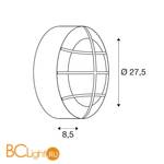 Уличный настенно-потолочный светильник SLV Bulan 229087 - Схема