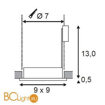 Встраиваемый спот (точечный светильник) SLV Dolix 111144 - Схема