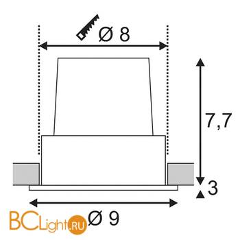 Встраиваемый спот (точечный светильник) SLV H-light 114480 - Схема
