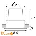 Встраиваемый спот (точечный светильник) SLV H-light 114501 - Схема