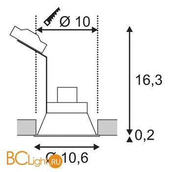 Встраиваемый спот (точечный светильник) SLV Horn 113161 - Схема