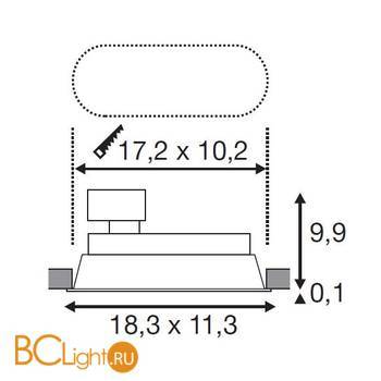 Встраиваемый спот (точечный светильник) SLV Horn 113110 - Схема