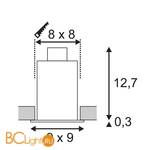 Встраиваемый спот (точечный светильник) SLV Kadux 115511 - Схема