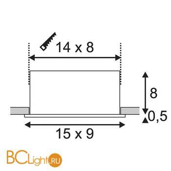 Встраиваемый спот (точечный светильник) SLV Kadux 115716 - Схема