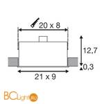 Встраиваемый спот (точечный светильник) SLV Kadux 115536 - Схема